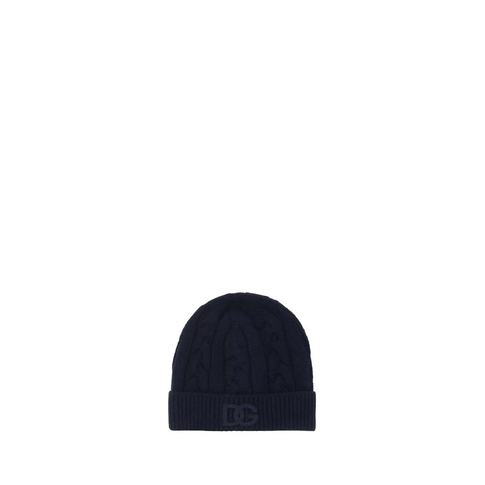 Dolce & Gabbana Kasjmier Beanie met iconisch logo Blue Heren