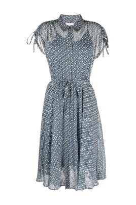 robe-midi-en-mousseline-bleue