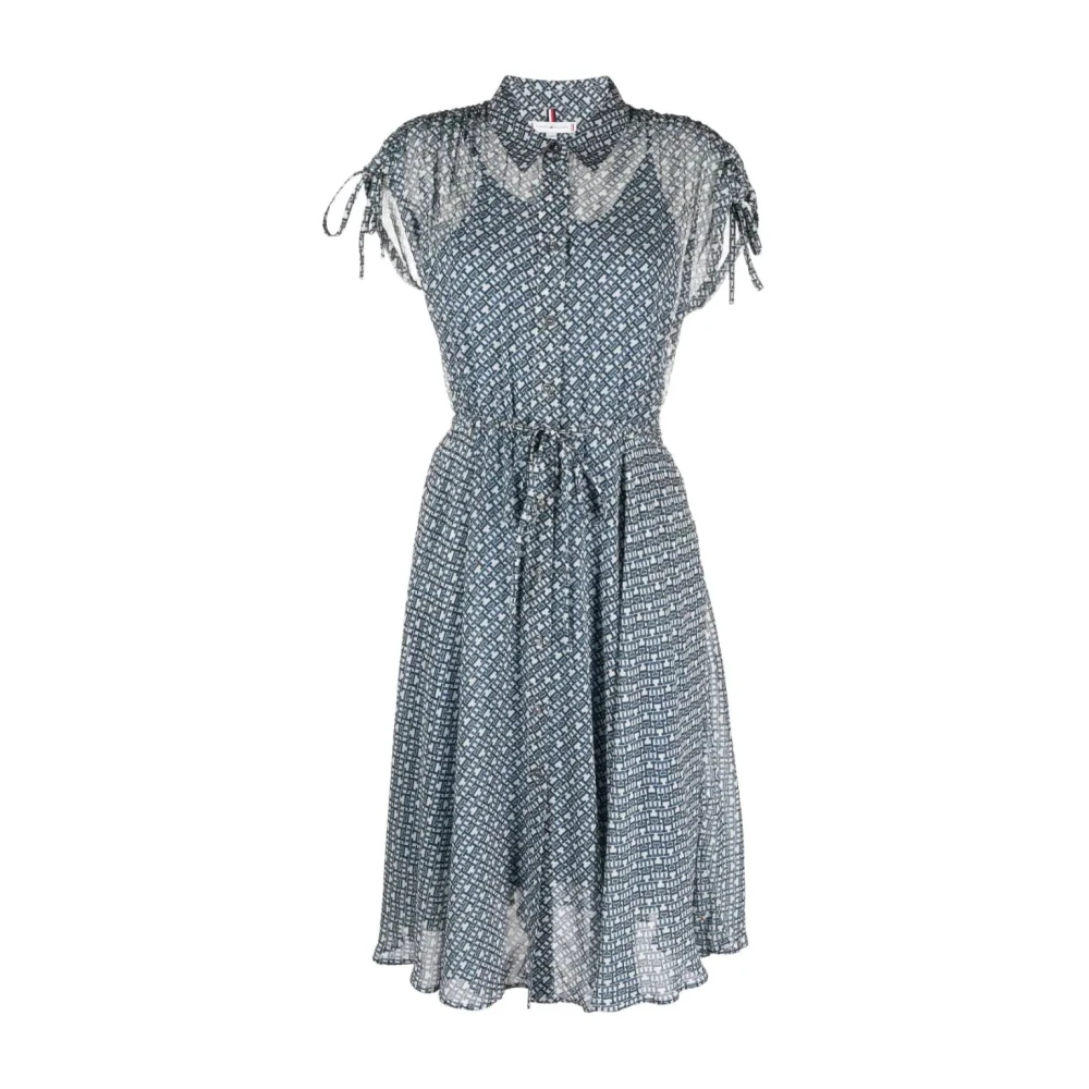 Tommy Hilfiger Women's Blue Midi Dresses, Xs, Chiffon Midi Dress