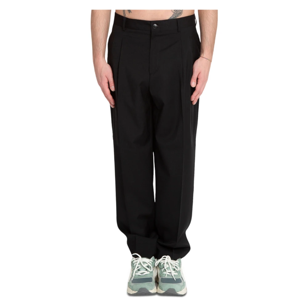 Costumein Dubbele Plooibroek in Matteo Stijl Black Heren