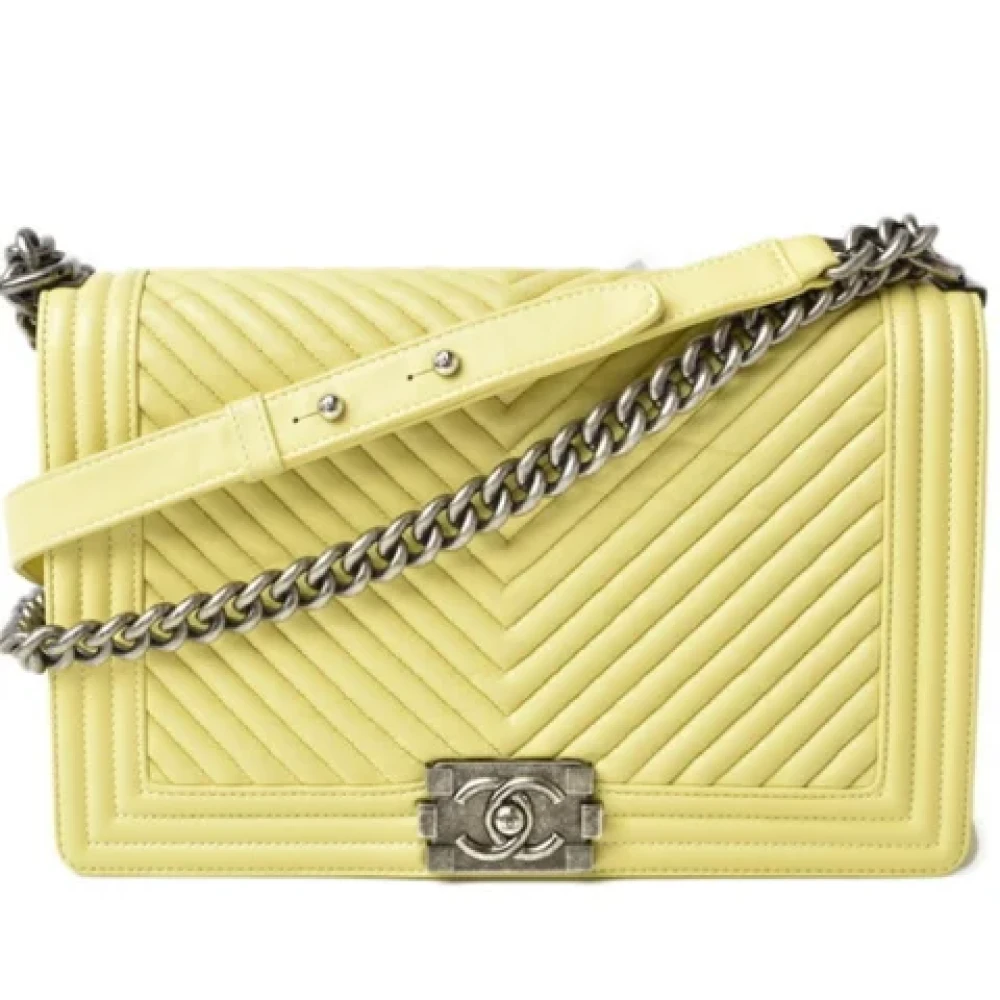 Chanel Vintage Pre-owned Fabric chanel-bags Yellow Dames