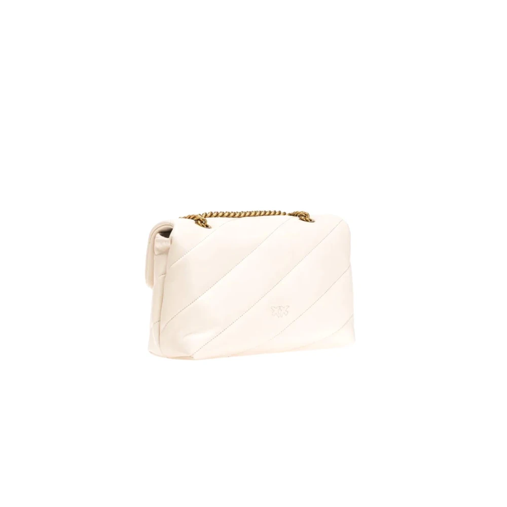 pinko Grote Love Bag Puff in zacht Nappa-leer White Dames