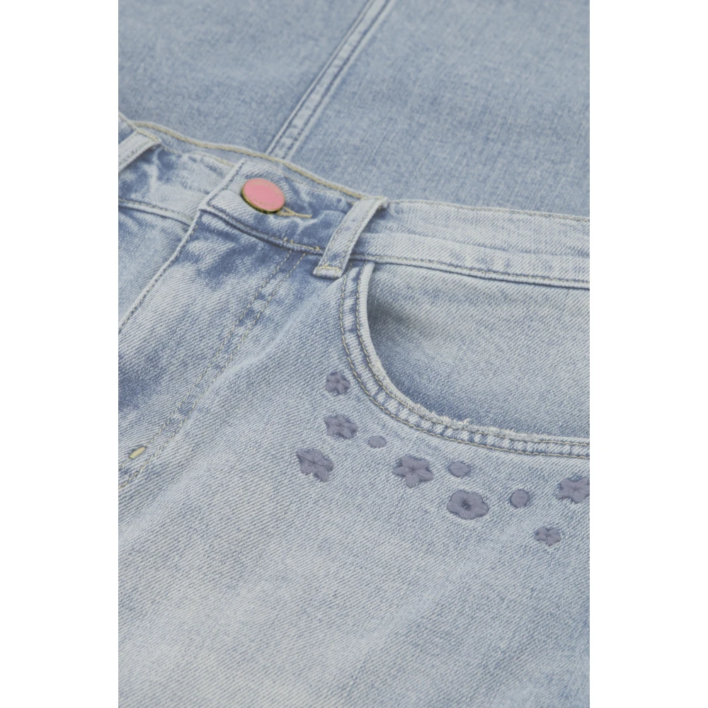 Fabienne Chapot Blauwe Denim Midi Rok met Zakken Blue Dames