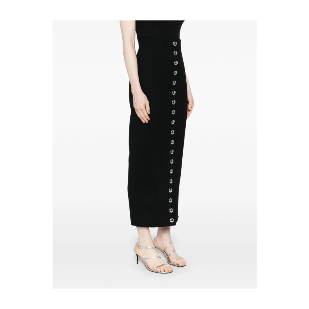Khaite Zwarte Rok met Hoge Taille Black Dames