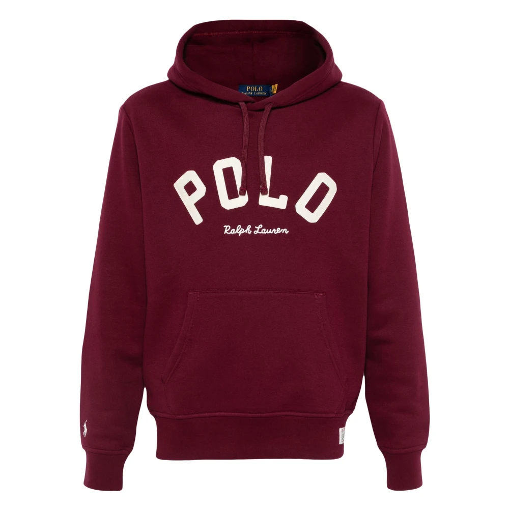Polo Ralph Lauren Rode Logo Hoodie Fleece Gevoerd Red Heren