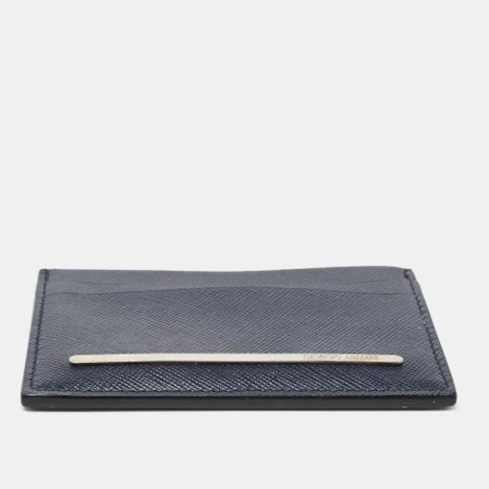 Armani Pre-owned Leather wallets Blue Dames