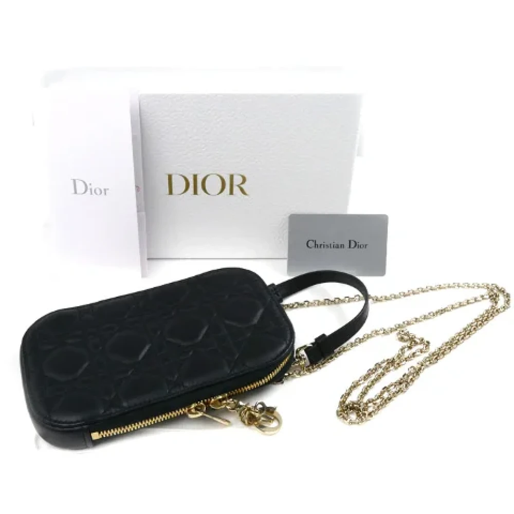 Dior Vintage Pre-owned Leather dior-bags Black Dames