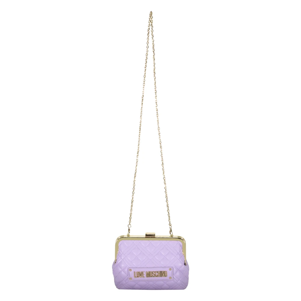 Love Moschino Gewatteerde Handtas met Afneembare Band Purple Dames