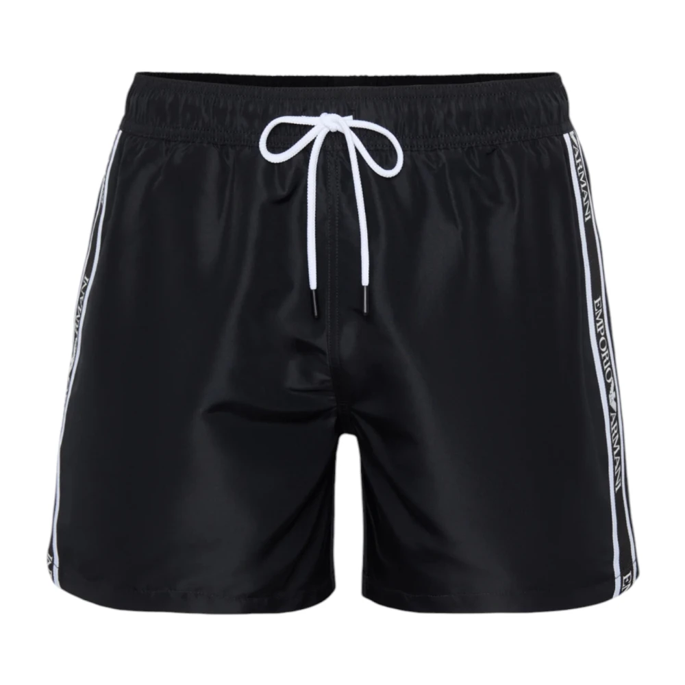 Emporio Armani Herren Schwarz Boxer Badebekleidung Mit Logobändern