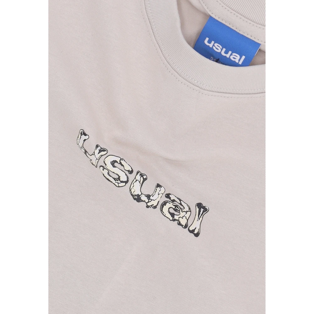 Usual Choke Tee Katoenen Shirt Logo Print Gray Heren