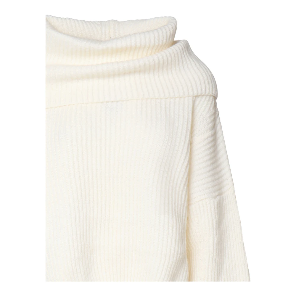 pinko Witte Oversized Geribbelde Trui White Dames