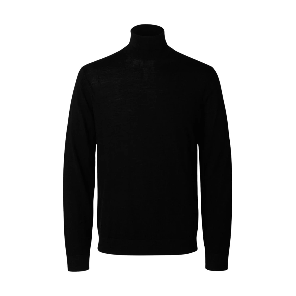 Selected Homme Heren Hoge Hals Lange Mouw Trui Black Heren