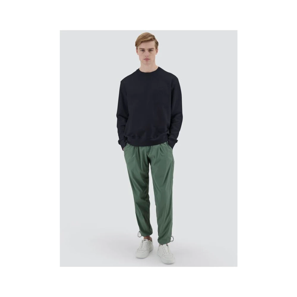 Herno Blauwe Crew Neck Sweater met Zak Blue Heren