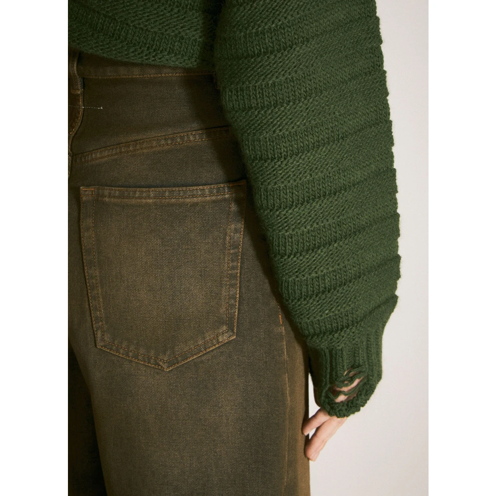 MM6 Maison Margiela Raw-Edge Five-Pocket Jeans Brown Dames