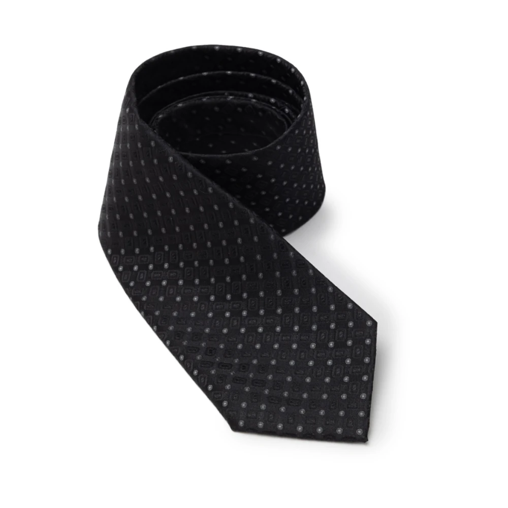 Dolce & Gabbana Zijden stropdas met geometrische print Black Heren