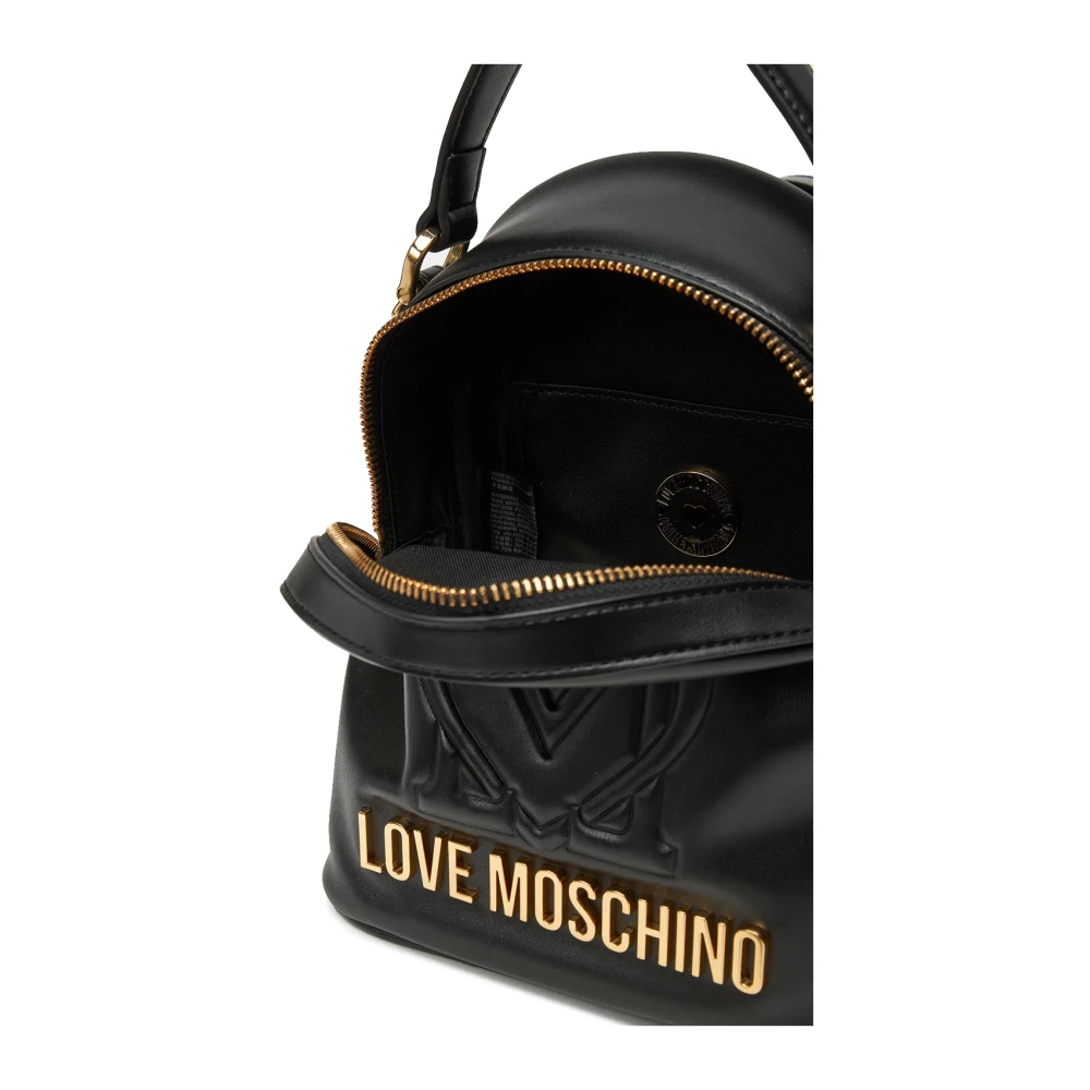 Love Moschino Zwarte rugzak met voorlogo Black Dames