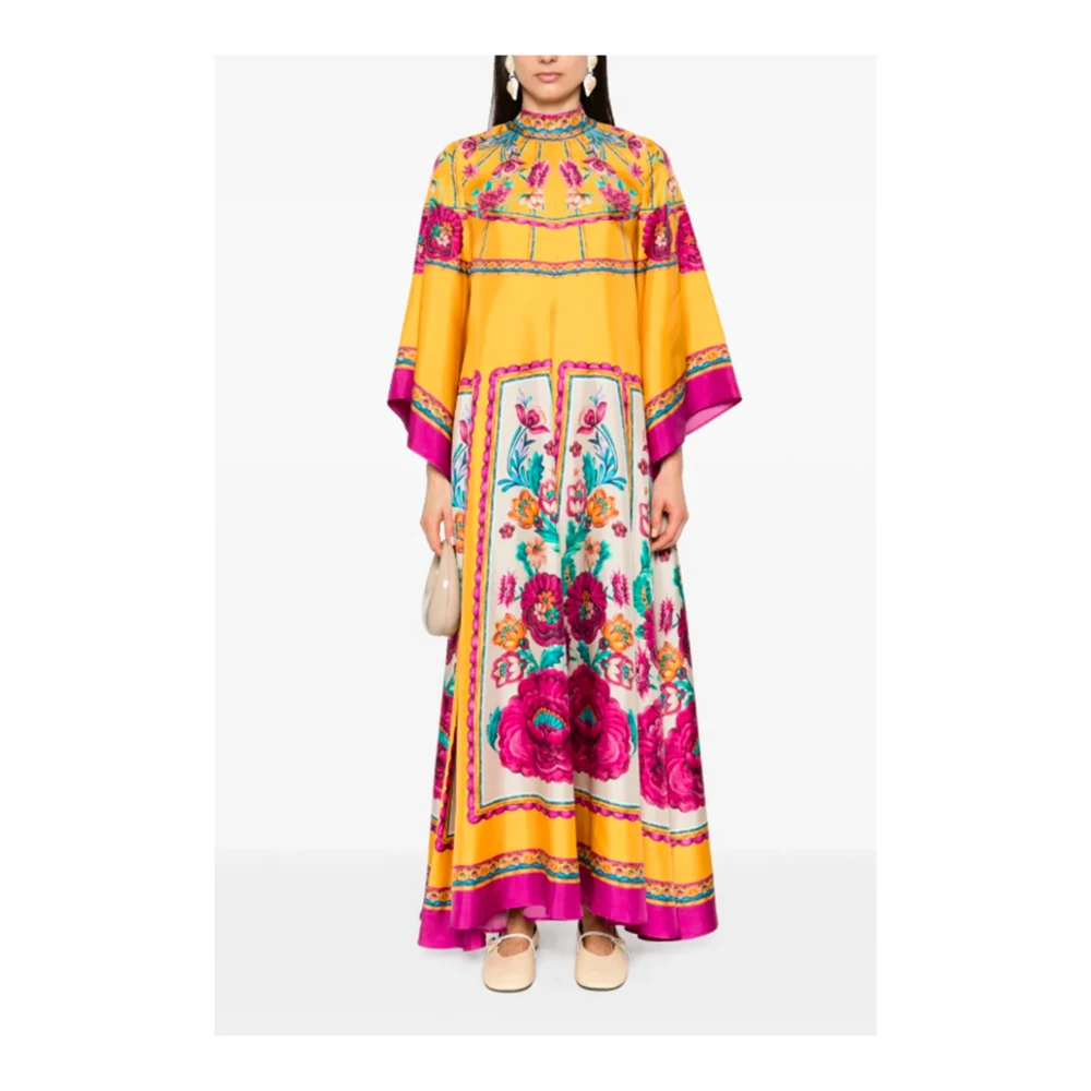 La DoubleJ Geometrische Print Zijden Jurk Multicolor Dames