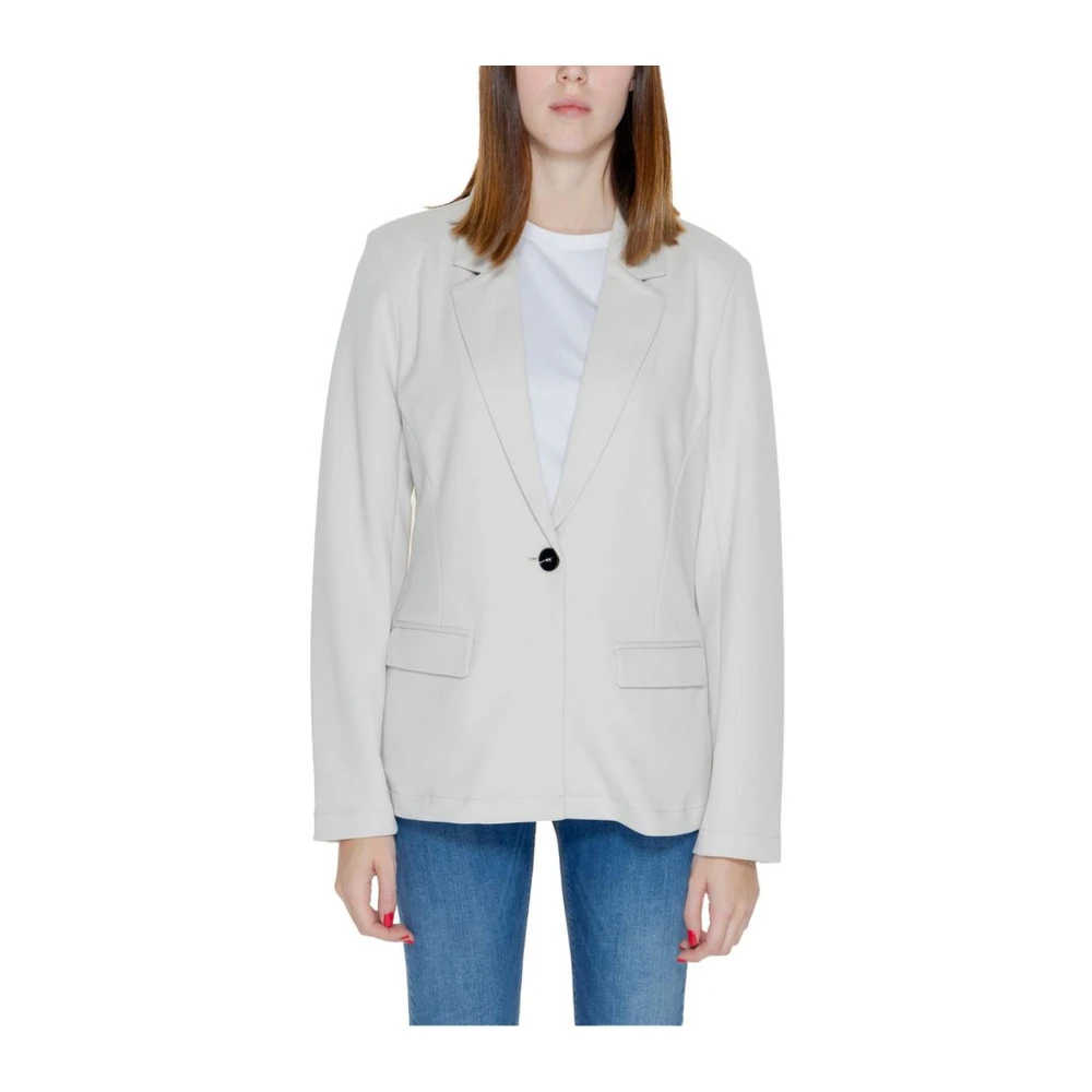 Only Elastaan Polyester Blazer Damesjas Collectie Beige Dames