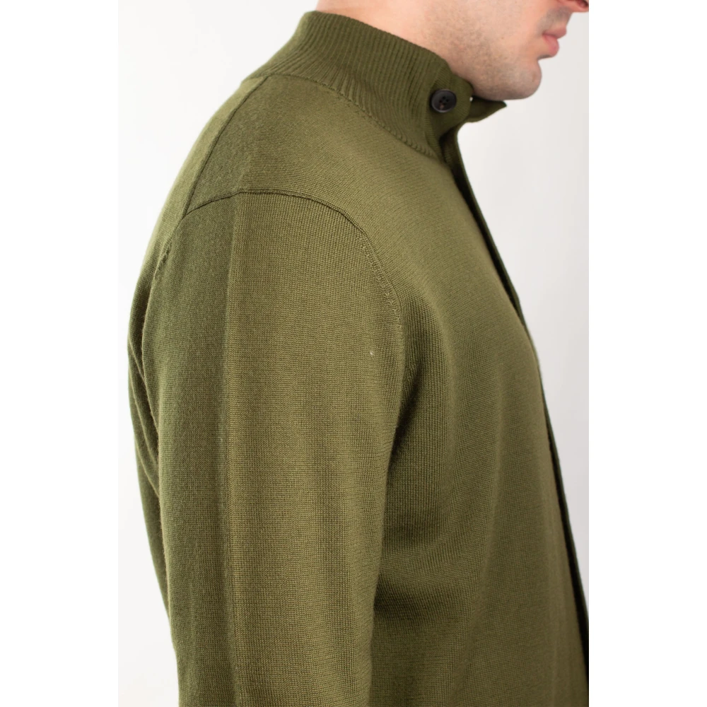 MC2 Saint Barth Lichte Merino Cardigan Green Heren