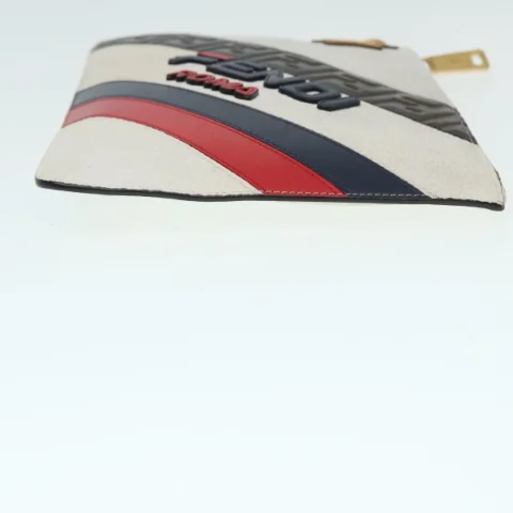 Fendi Vintage Pre-owned Leather clutches Beige Dames