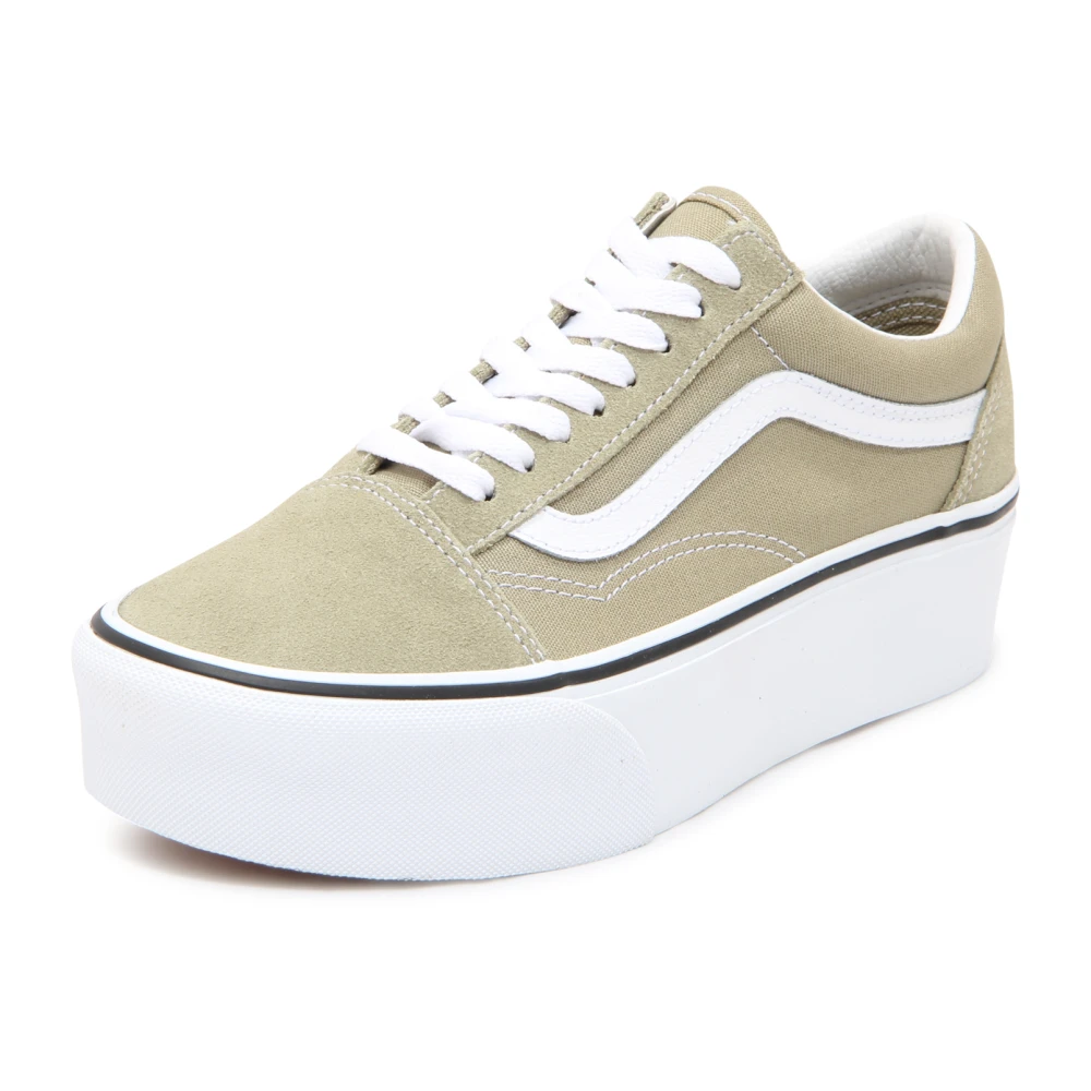 Vans Women's Green Sneakers, 7 Uk, Old Skool Stackform