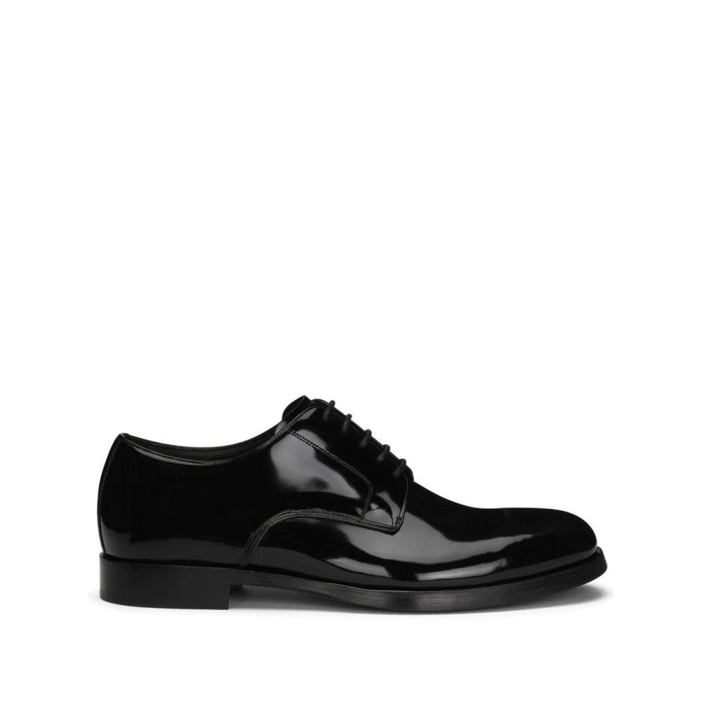 Dolce & Gabbana Uomo Nero - Scarpe Derby Stringate In Pelle Verniciata - Shoes - 40 Eu