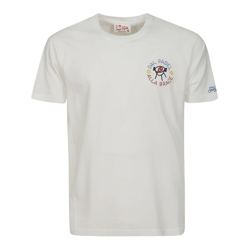 MC2 Saint Barth Wit Katoenen T-Shirt met Borstprint White Heren