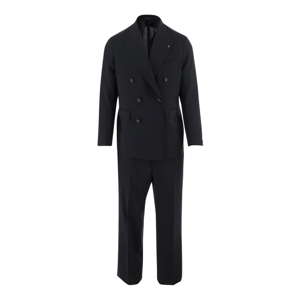Tagliatore Men's Blue Wool Double-Breasted Suit - Double-Breasted Coats - 2XL - Coats