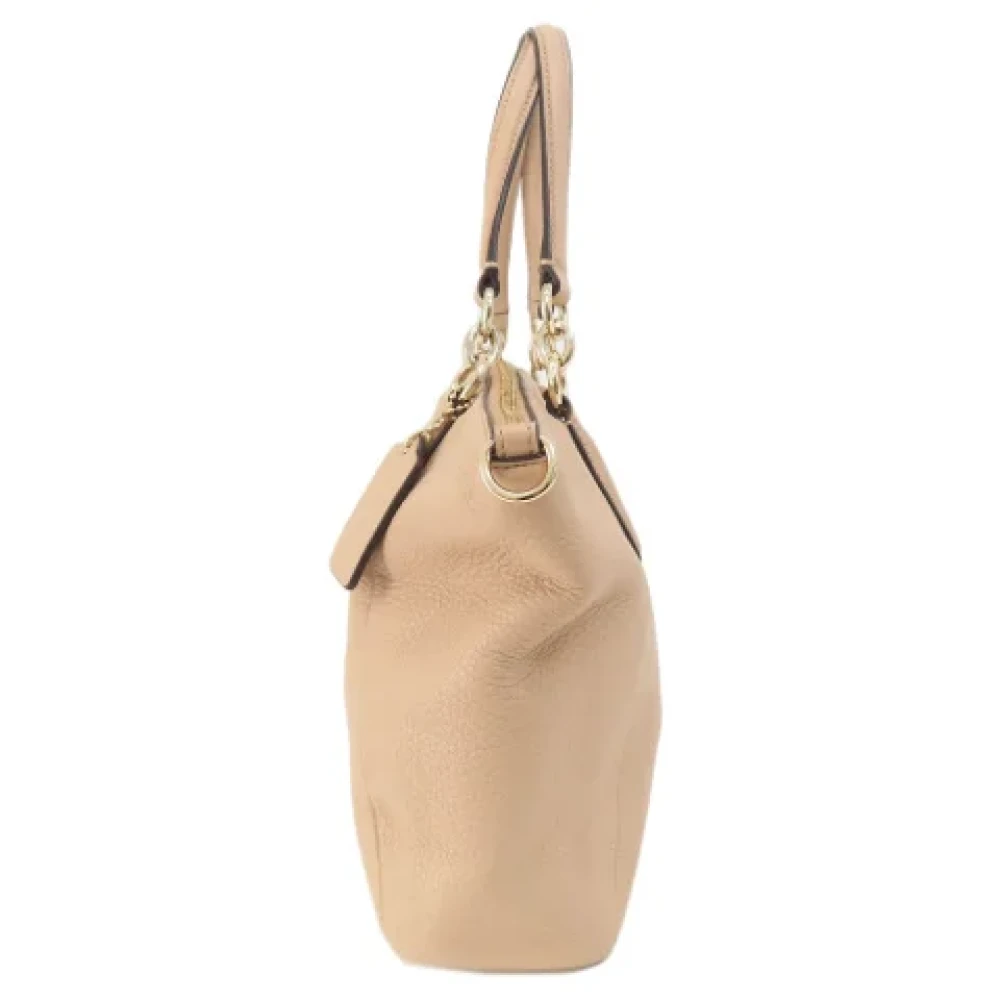 Coach Pre-owned Leather handbags Beige Dames