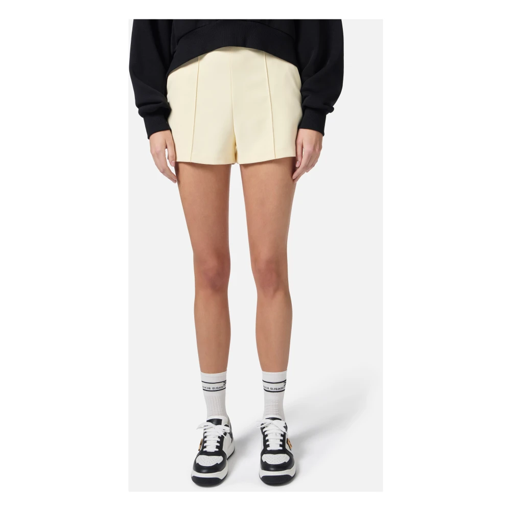 Elisabetta Franchi Contrast Piping Taille Shorts Beige Dames