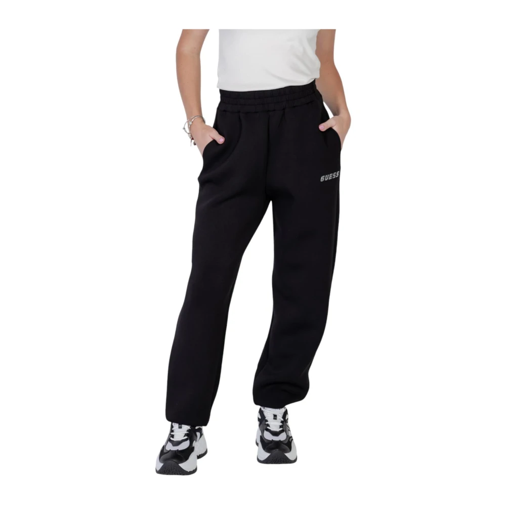 Guess , Sweatpants, Female, Black, Xs, Relaxed Fit Fleece Trousers - Image 4