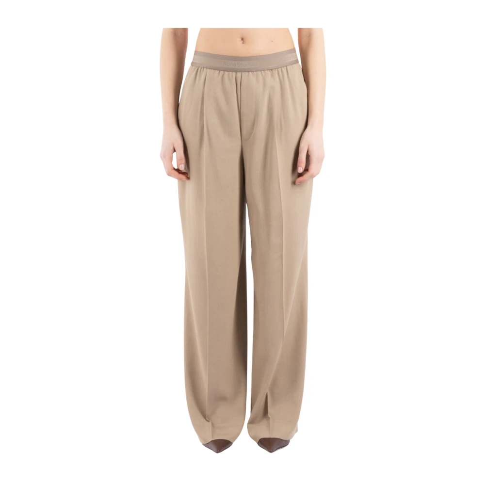 Acne Studios Beige Wollen Broek Beige Dames
