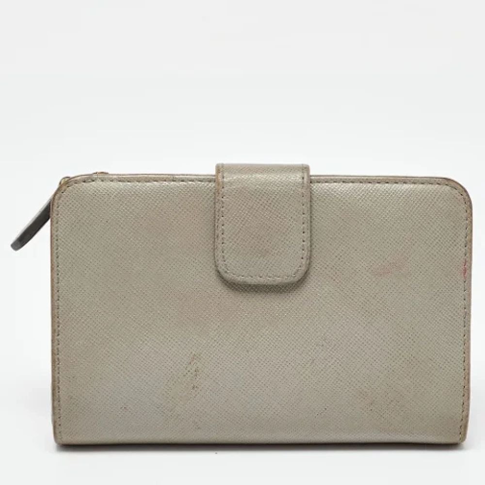 Prada Vintage Pre-owned Fabric wallets Gray Dames