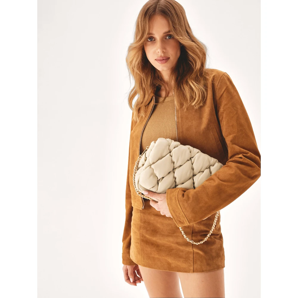Kazar Zachte gewatteerde leren handtas Beige Dames