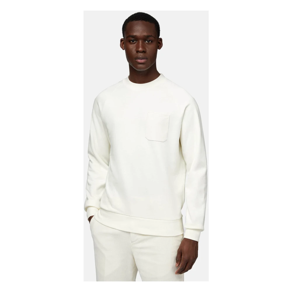 Boggi Milano Katoenen Sweatshirt met Ronde Hals White Heren