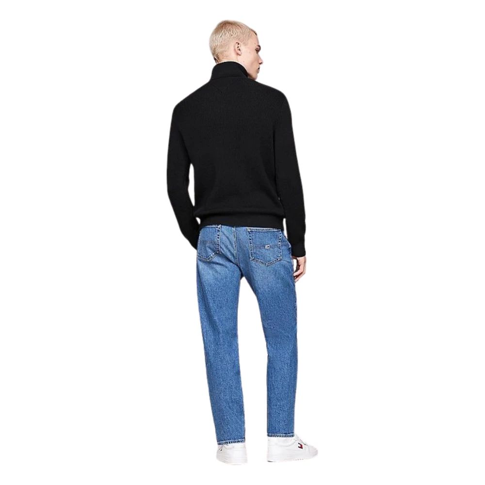 Tommy Hilfiger Zwarte Trui Slim Fit Wol Black Heren