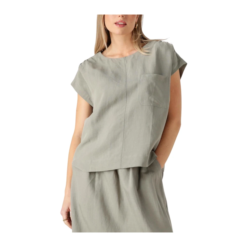 MOS MOSH Khaki Alexis Blouse veelzijdig en stijlvol Green Dames