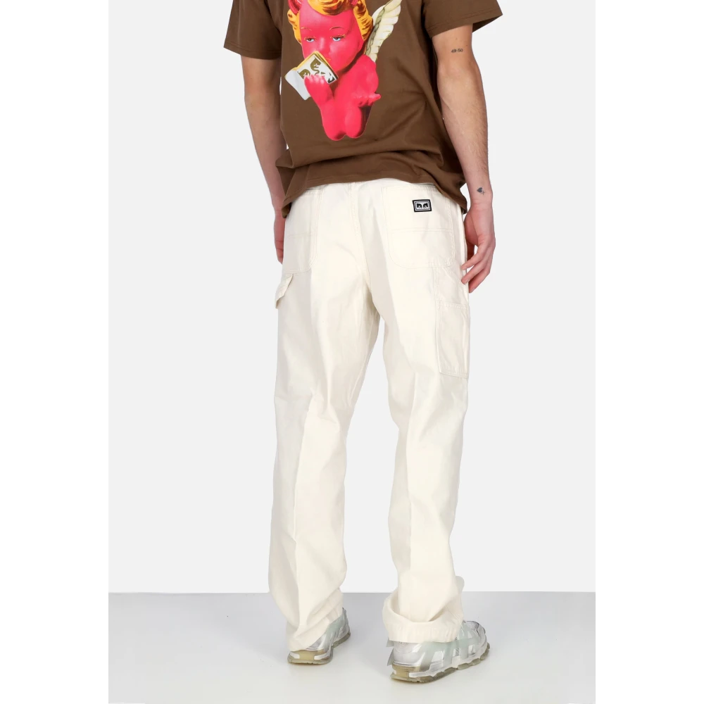 Obey Versterkte Timmerman Broek met Gereedschapszakken White Heren