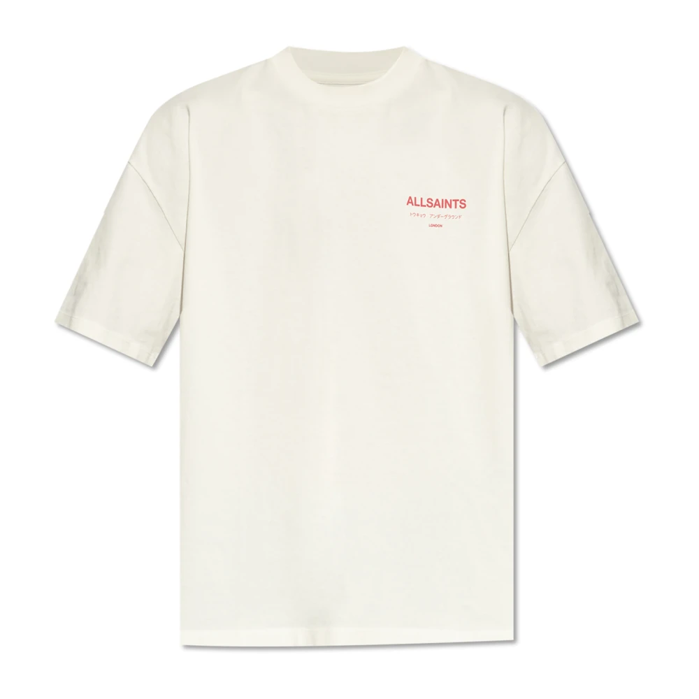 AllSaints 'Oversize' 'Underground' T-shirt White, Herr