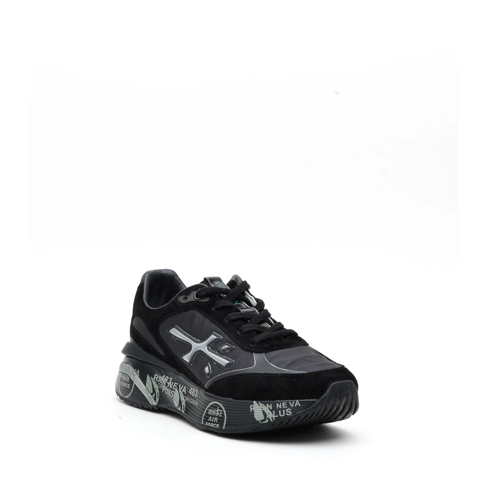 Premiata Zwarte Suède en Stoffen Sneakers Black Dames