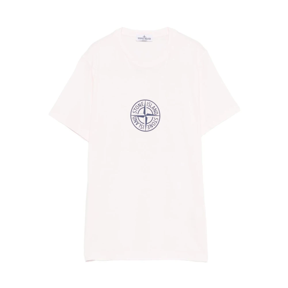 Stone Island White Kids Short Sleeve T-Shirts, Male, 8 Y, 2100011 30/1 Cotton Jersey