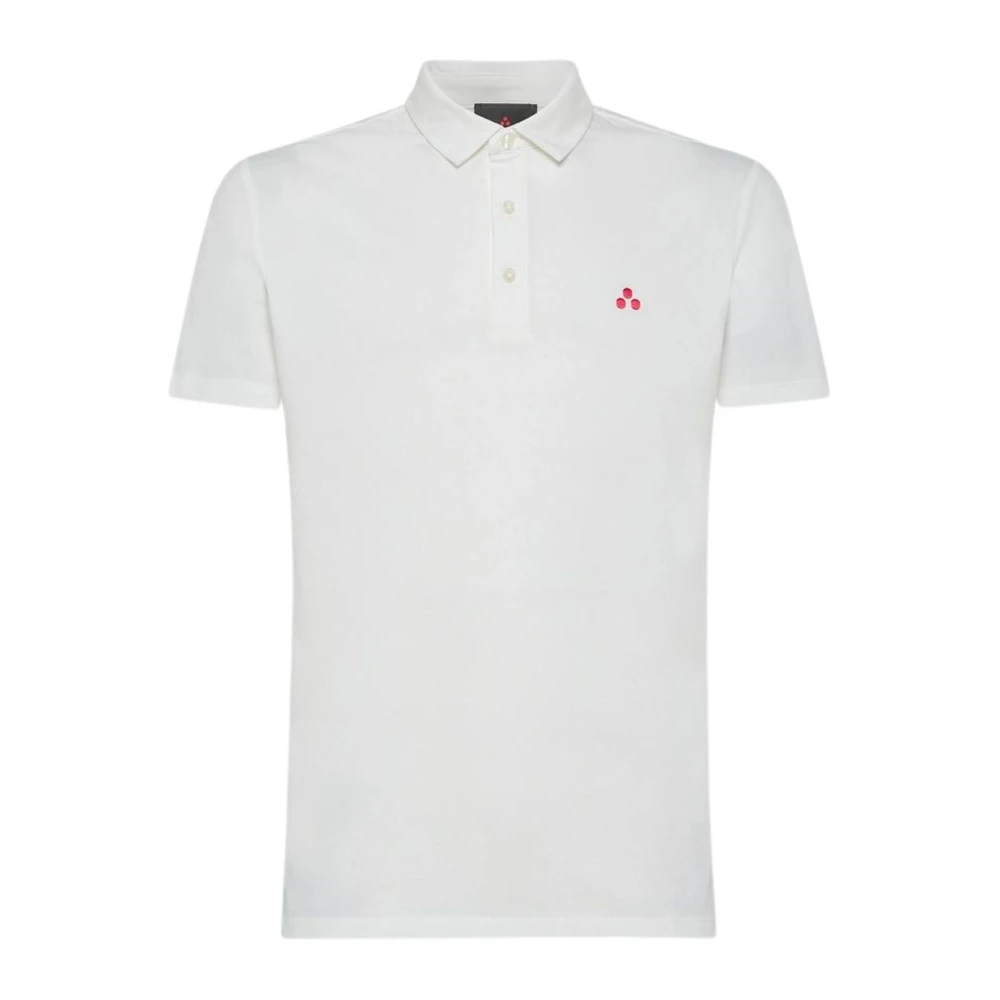 Peuterey Broderad Logga Herr Polo Skjorta White, Herr