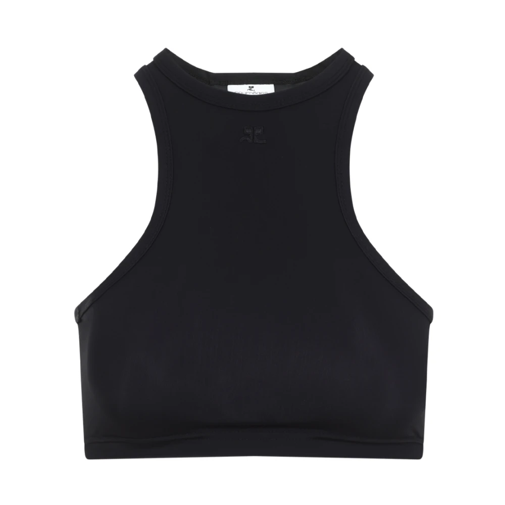 Courrèges Zwarte Scuba Tech Jersey Beha Black Dames