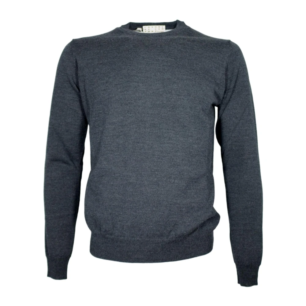Cashmere Company Homme Gris - Pull Ras Du Cou En Laine Mérinos - Pulls - Taille: S