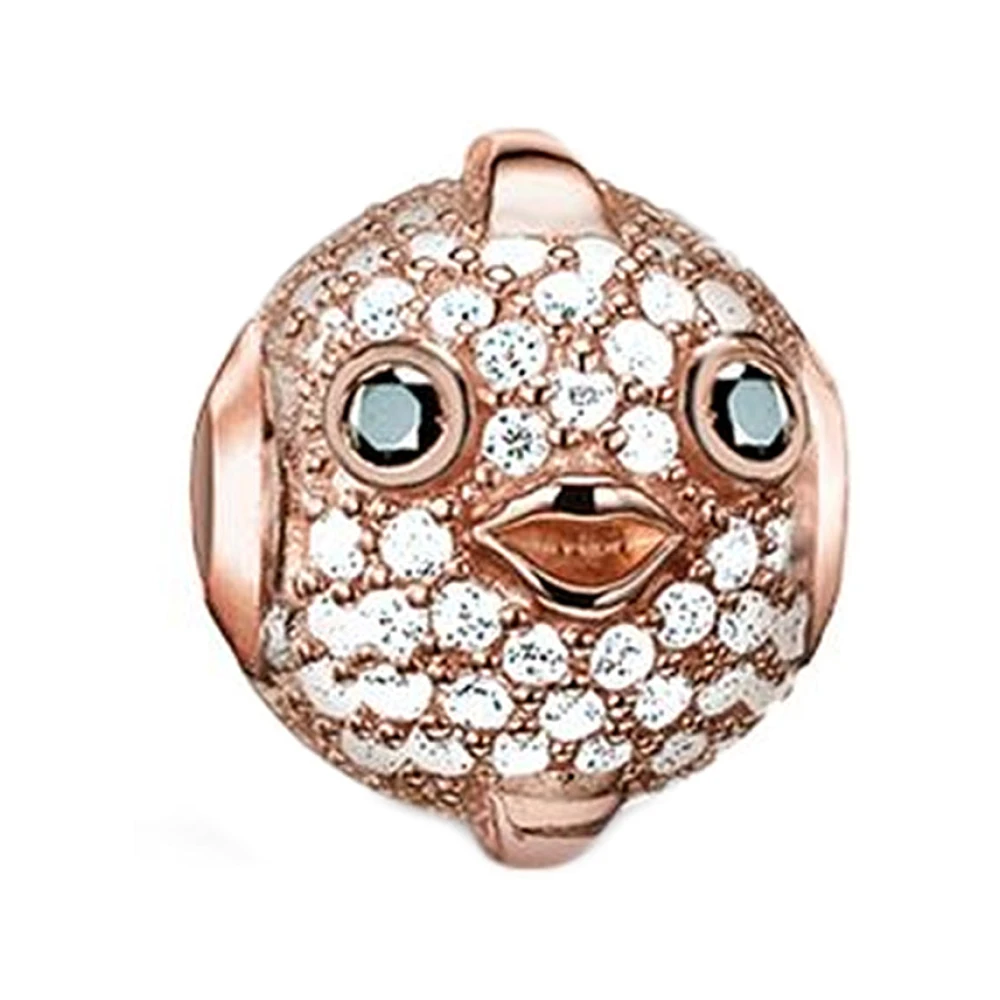 Thomas Sabo Women's Multicolor Jewellery, One Size, Rosegold Fugu Bead Charm Pendant