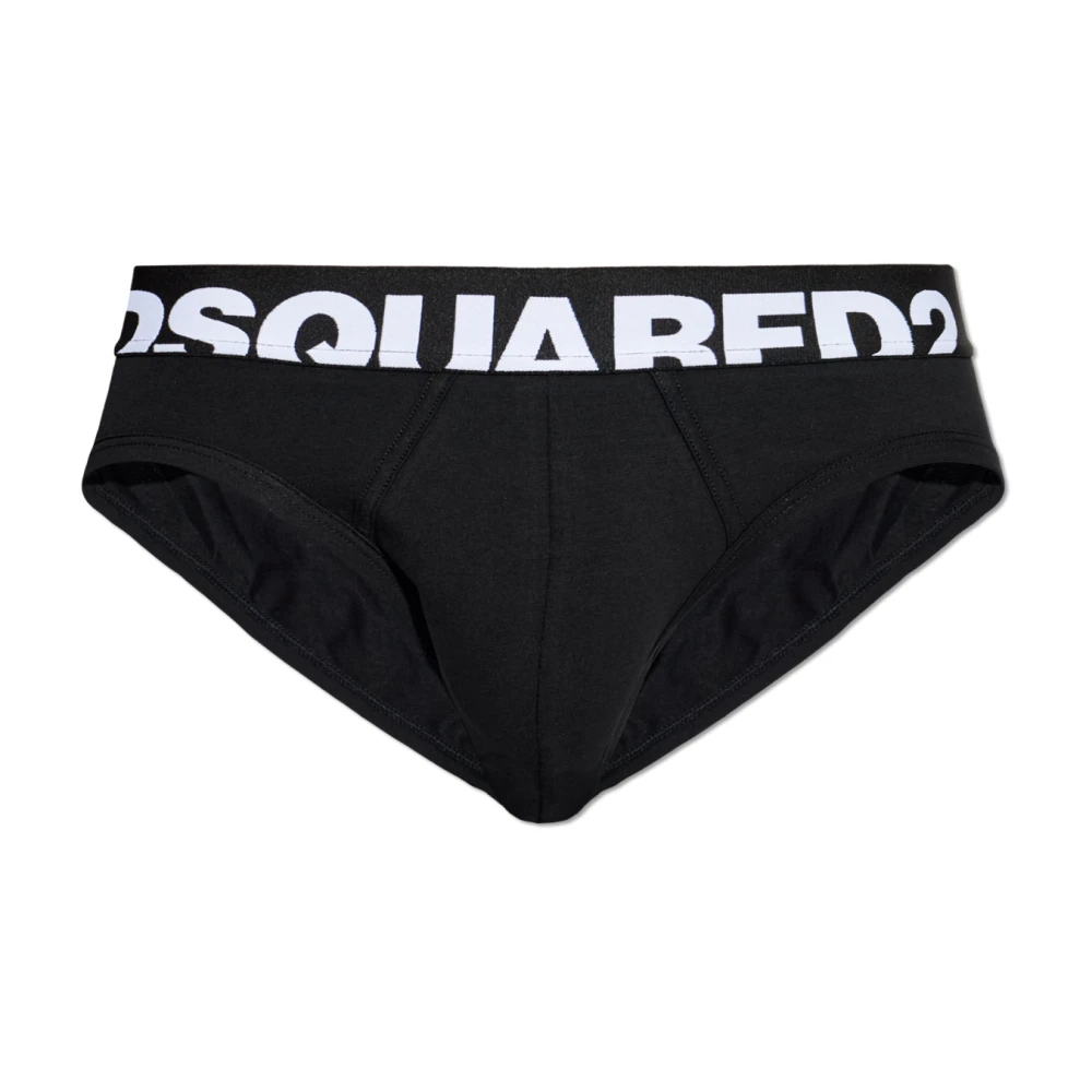 Dsquared2 Homme Noir Sous-Vêtements, Taille: 2XL Cotton Briefs With Logo