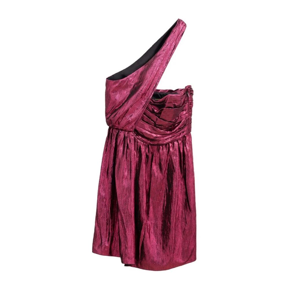 Saint Laurent Luxueuze Fuchsia Viscose Jurk met Details Pink Dames