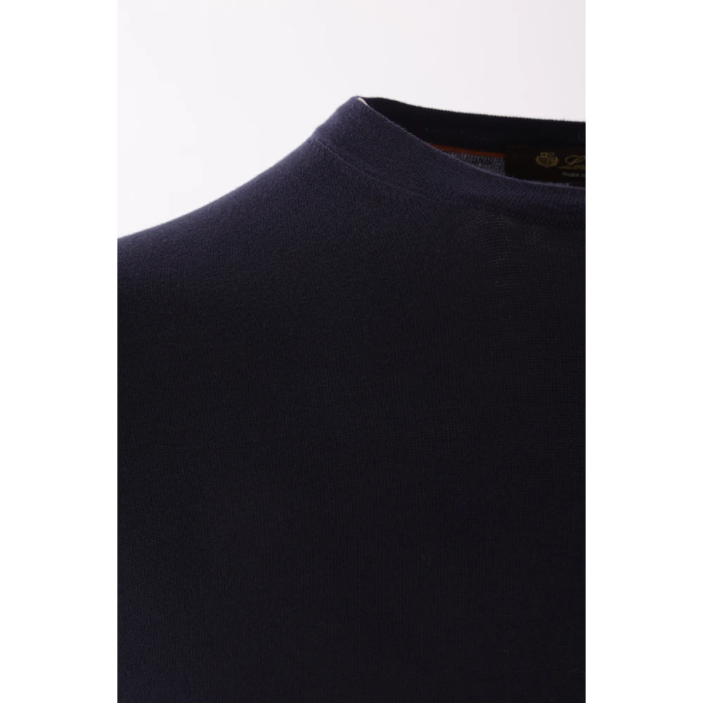 Loro Piana Navy Blue Katoenen Truien Gemaakt in Italië Blue Heren