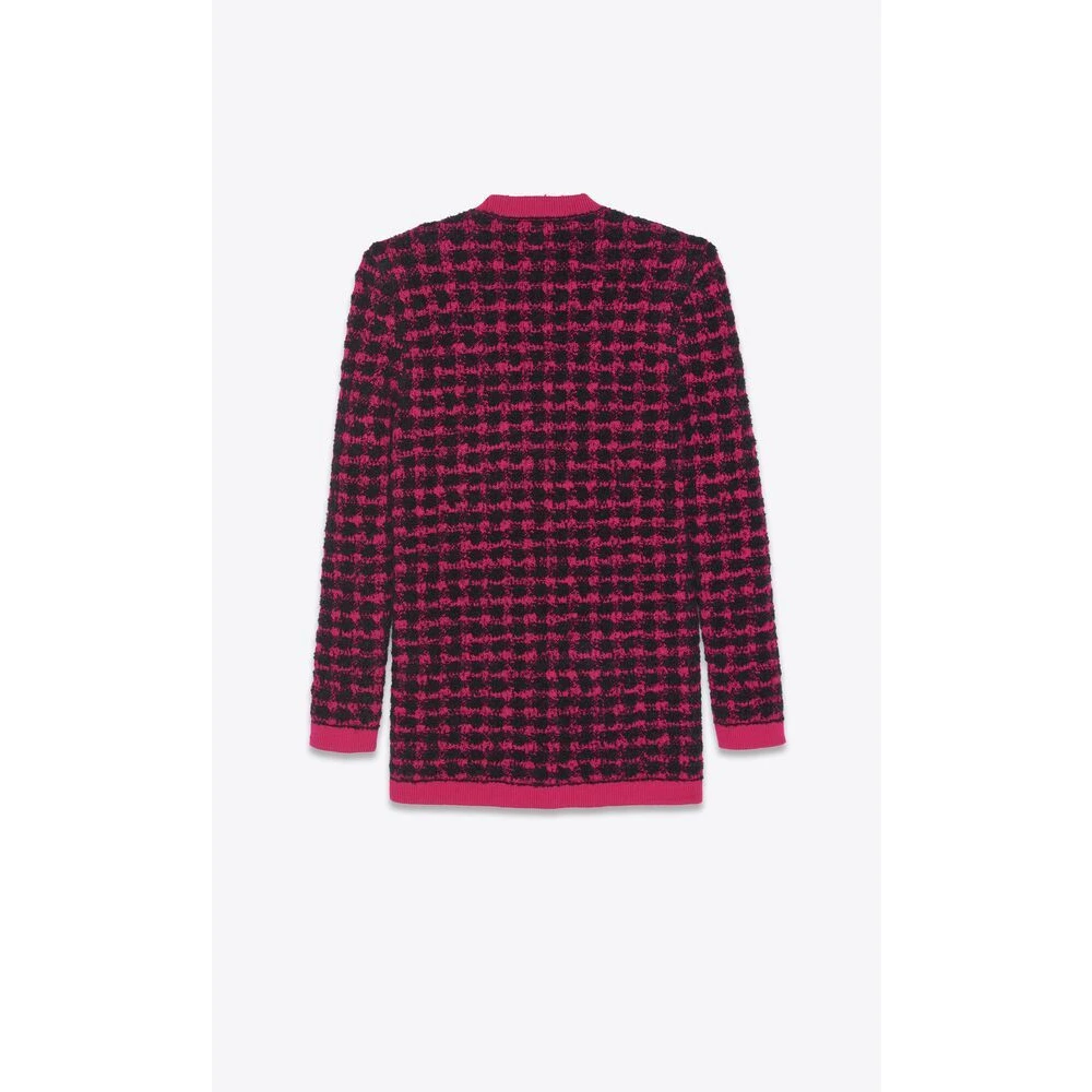 Saint Laurent Tweed Cardigan met Knopen Red Dames