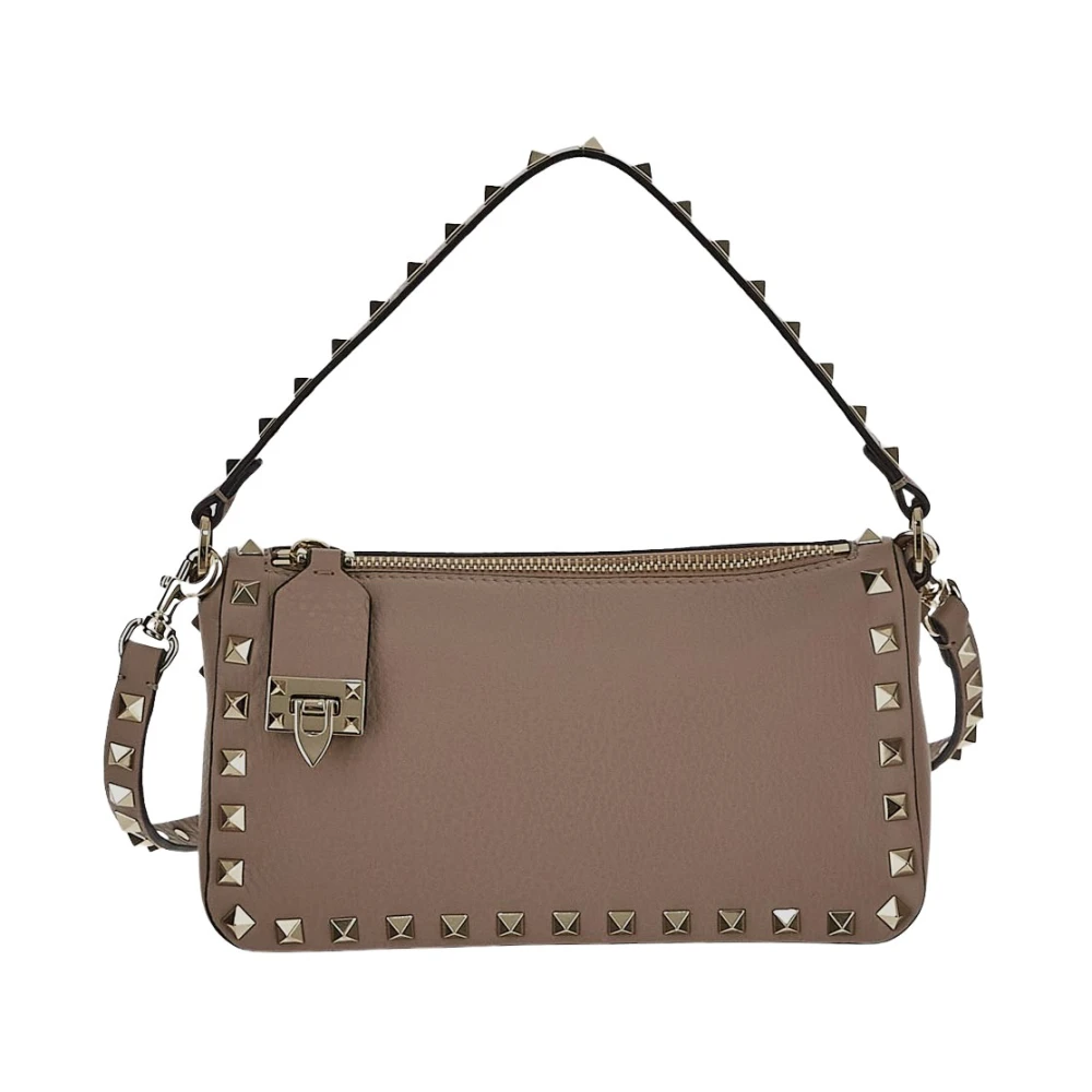 Valentino Garavani Studded Leren Tas Brown Dames